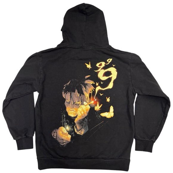 999 Other - Juice Wrld 999 Up In Smoke Rap Graphic Hoodie Mens L Black Streetwear